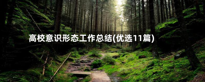高校意识形态工作总结(优选11篇)
