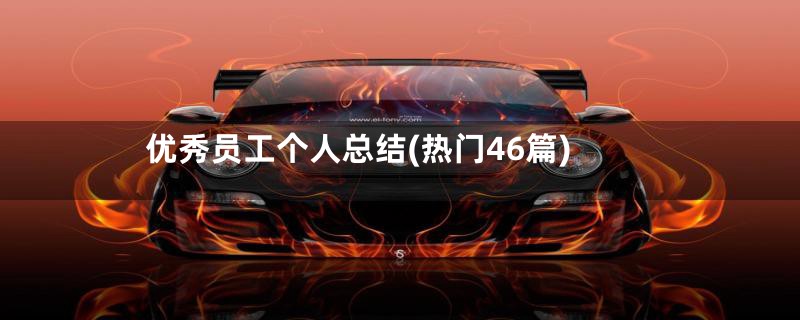 优秀员工个人总结(热门46篇)