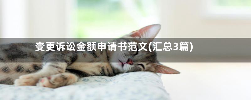变更诉讼金额申请书范文(汇总3篇)