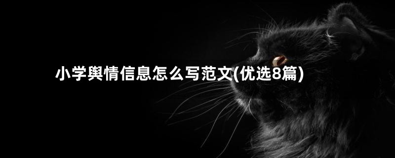 小学舆情信息怎么写范文(优选8篇)
