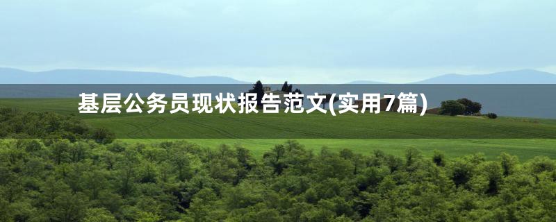 基层公务员现状报告范文(实用7篇)