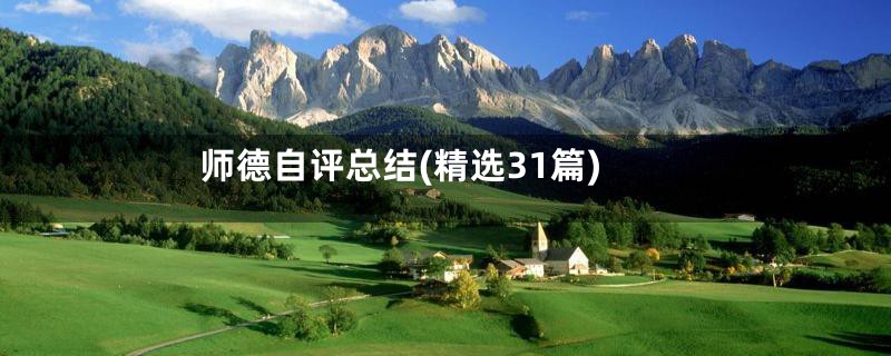 师德自评总结(精选31篇)
