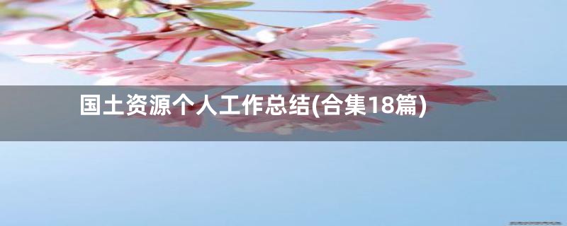 国土资源个人工作总结(合集18篇)