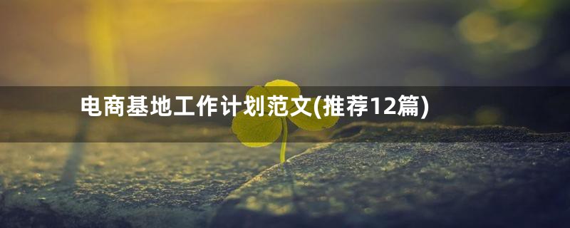 电商基地工作计划范文(推荐12篇)
