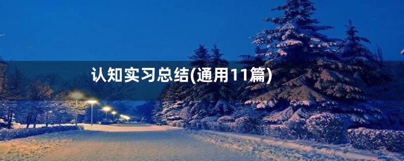 认知实习总结(通用11篇)