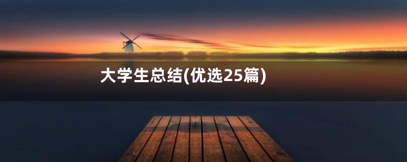 大学生总结(优选25篇)
