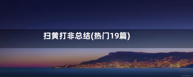 扫黄打非总结(热门19篇)