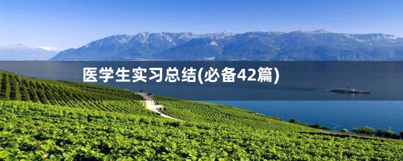 医学生实习总结(必备42篇)