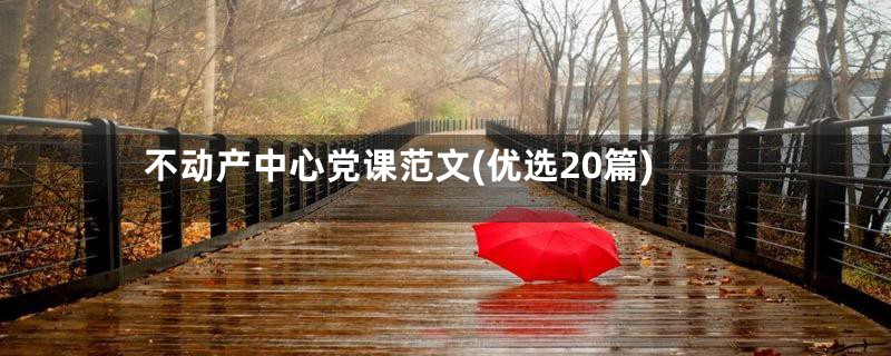 不动产中心党课范文(优选20篇)