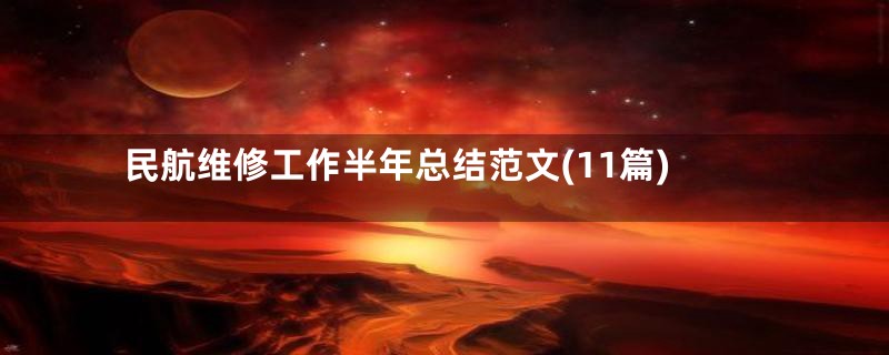 民航维修工作半年总结范文(11篇)