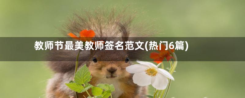 教师节最美教师签名范文(热门6篇)