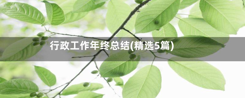 行政工作年终总结(精选5篇)