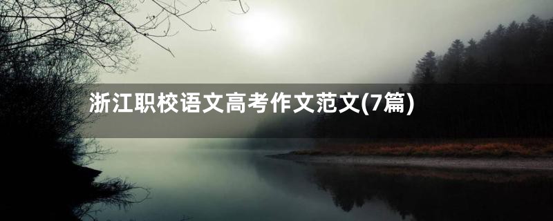 浙江职校语文高考作文范文(7篇)