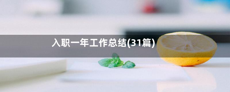 入职一年工作总结(31篇)