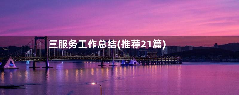 三服务工作总结(推荐21篇)