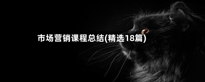 市场营销课程总结(精选18篇)
