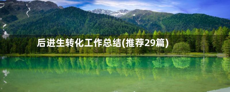 后进生转化工作总结(推荐29篇)