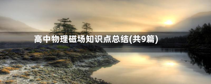 高中物理磁场知识点总结(共9篇)