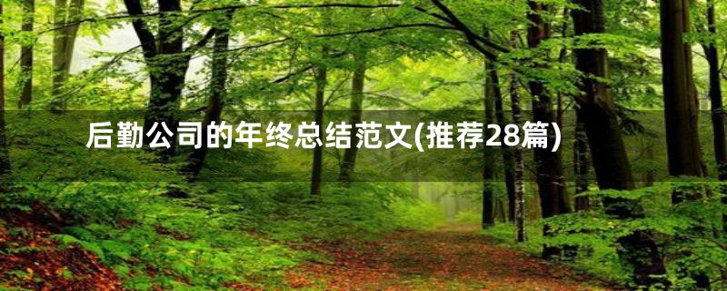 后勤公司的年终总结范文(推荐28篇)