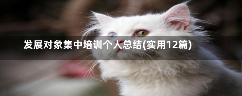 发展对象集中培训个人总结(实用12篇)