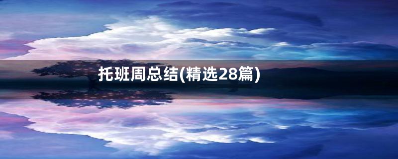 托班周总结(精选28篇)