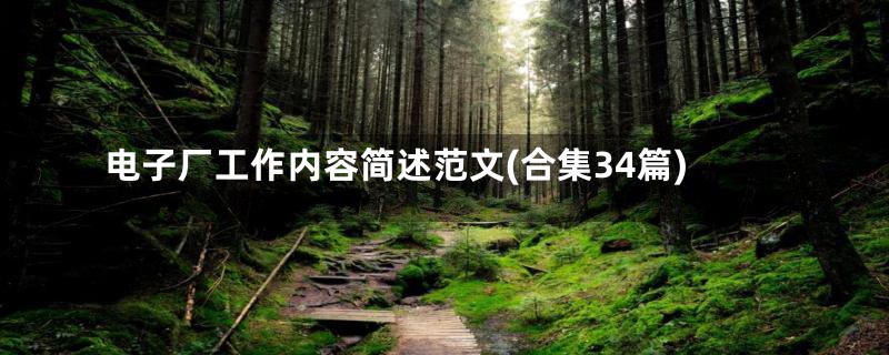 电子厂工作内容简述范文(合集34篇)