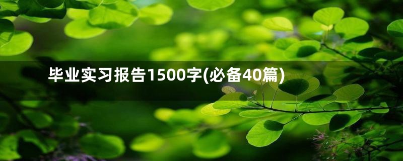 毕业实习报告1500字(必备40篇)