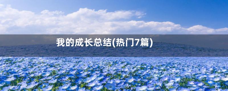 我的成长总结(热门7篇)