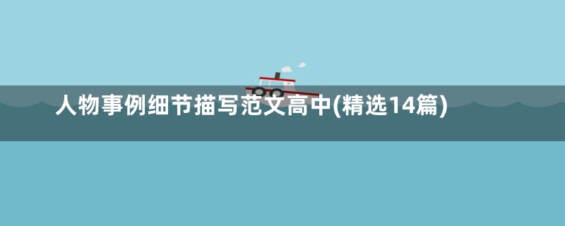 人物事例细节描写范文高中(精选14篇)