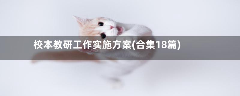 校本教研工作实施方案(合集18篇)