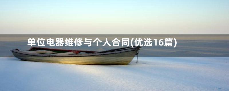 单位电器维修与个人合同(优选16篇)