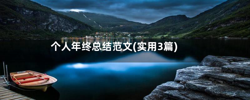 个人年终总结范文(实用3篇)