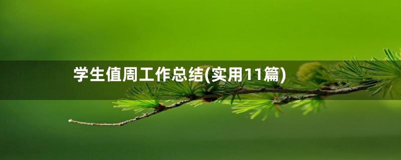 学生值周工作总结(实用11篇)