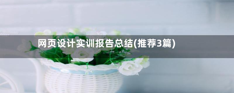 网页设计实训报告总结(推荐3篇)