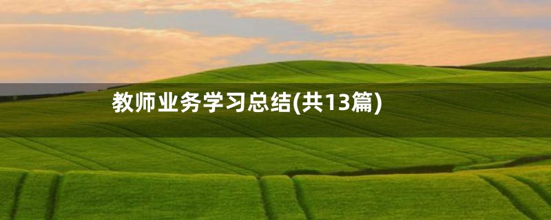 教师业务学习总结(共13篇)