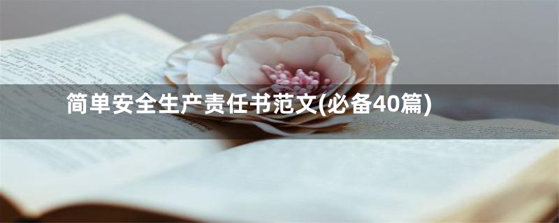 简单安全生产责任书范文(必备40篇)