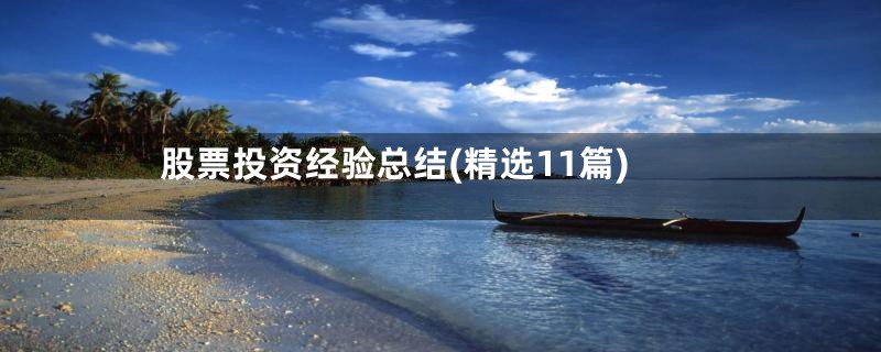 股票投资经验总结(精选11篇)