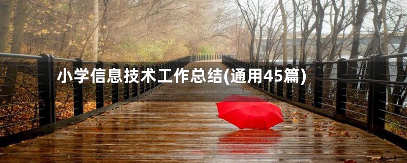 小学信息技术工作总结(通用45篇)