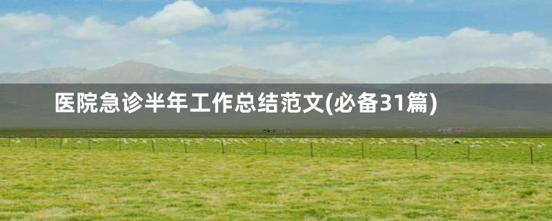 医院急诊半年工作总结范文(必备31篇)