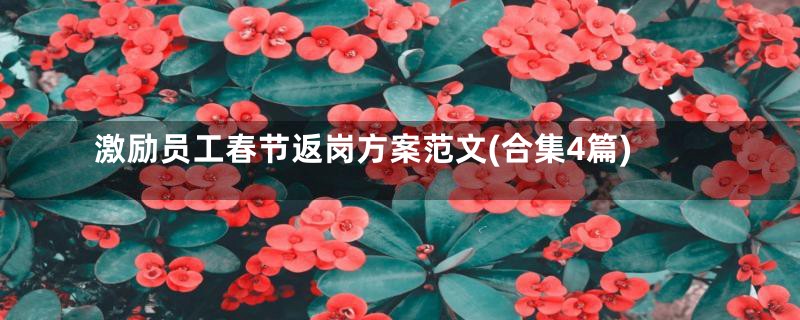 激励员工春节返岗方案范文(合集4篇)