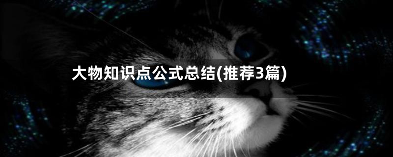 大物知识点公式总结(推荐3篇)