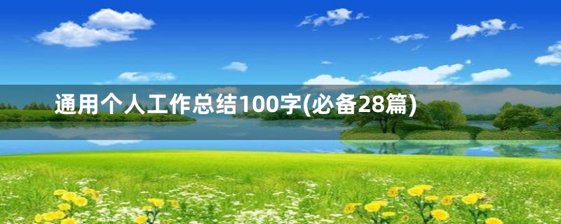通用个人工作总结100字(必备28篇)