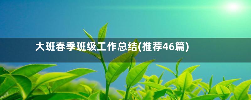 大班春季班级工作总结(推荐46篇)