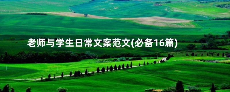 老师与学生日常文案范文(必备16篇)