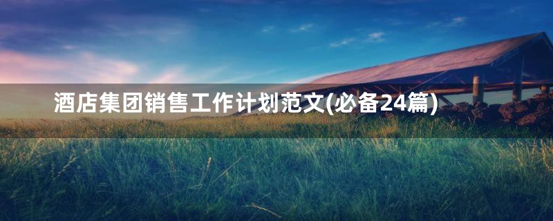 酒店集团销售工作计划范文(必备24篇)