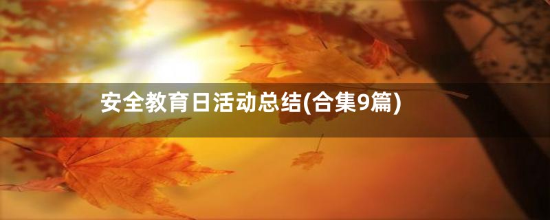 安全教育日活动总结(合集9篇)