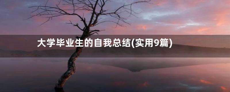 大学毕业生的自我总结(实用9篇)