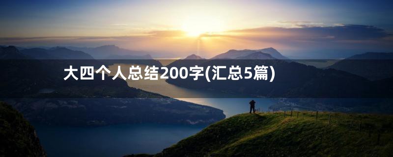 大四个人总结200字(汇总5篇)