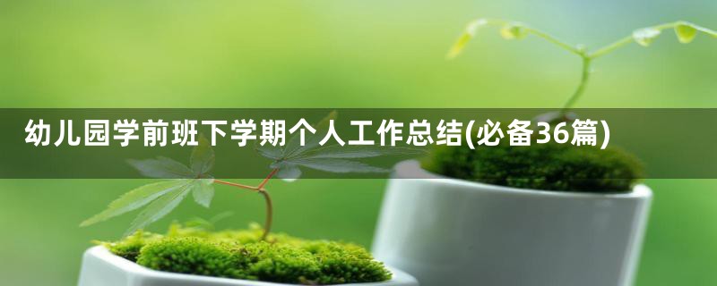 幼儿园学前班下学期个人工作总结(必备36篇)