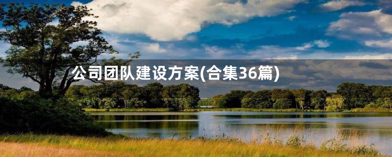 公司团队建设方案(合集36篇)